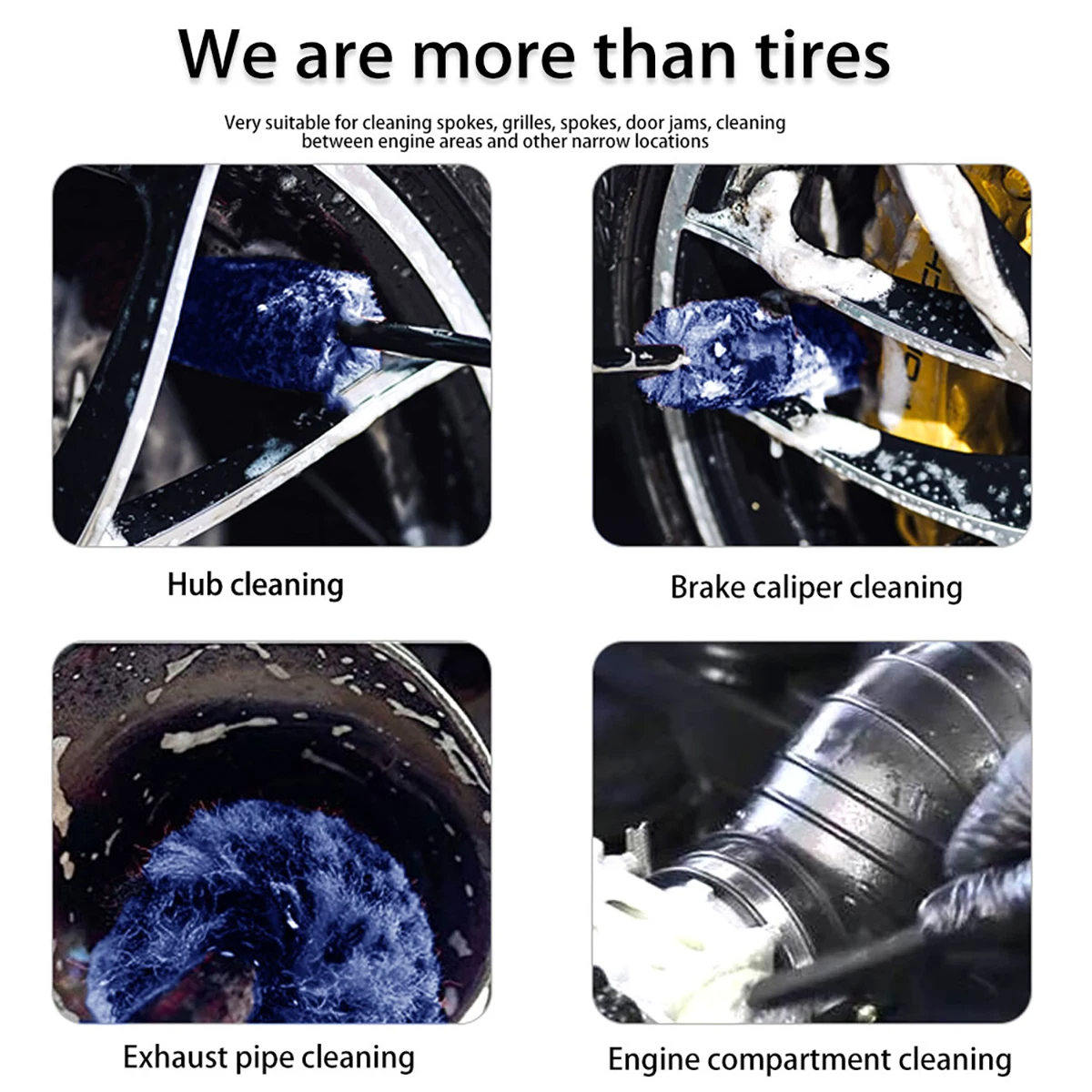 Car Alloy Wheel Cleaning Brush Tool Tire Washing Clean Soft Bristle Cleaner US