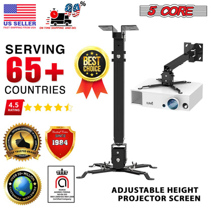 5Core Projector Mount Ceiling Wall Universal Holder Adjustable Low Pro