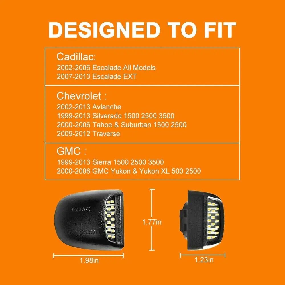 Chevy Silverado LED License Plate Lamps 1999-2013