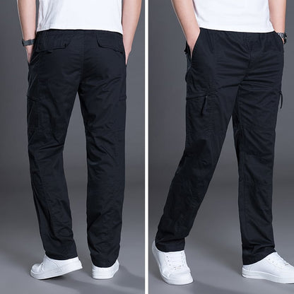 Men's Comfort Plus Trousers displayed in black with pockets, perfect for comfort and style in everyday wear.