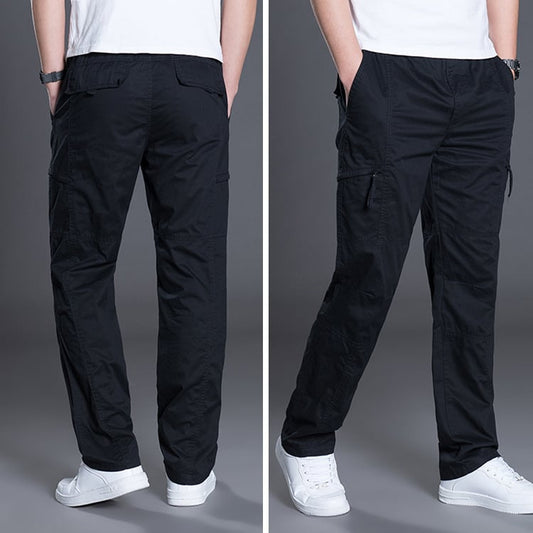 Men's Comfort Plus Trousers showcased in black with a modern fit, perfect for casual and stylish everyday wear.