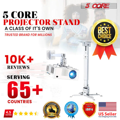 5Core Projector Mount Ceiling Wall Universal Holder Adjustable Low Pro
